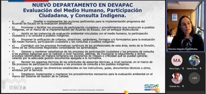 SEA anuncia creación de Departamento de Participación Ciudadana, Consulta Indígena y Evaluación del Medio Humano