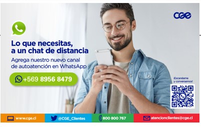 CGE suma nuevo canal de contacto para clientes y pone en operación WhatsApp de atención