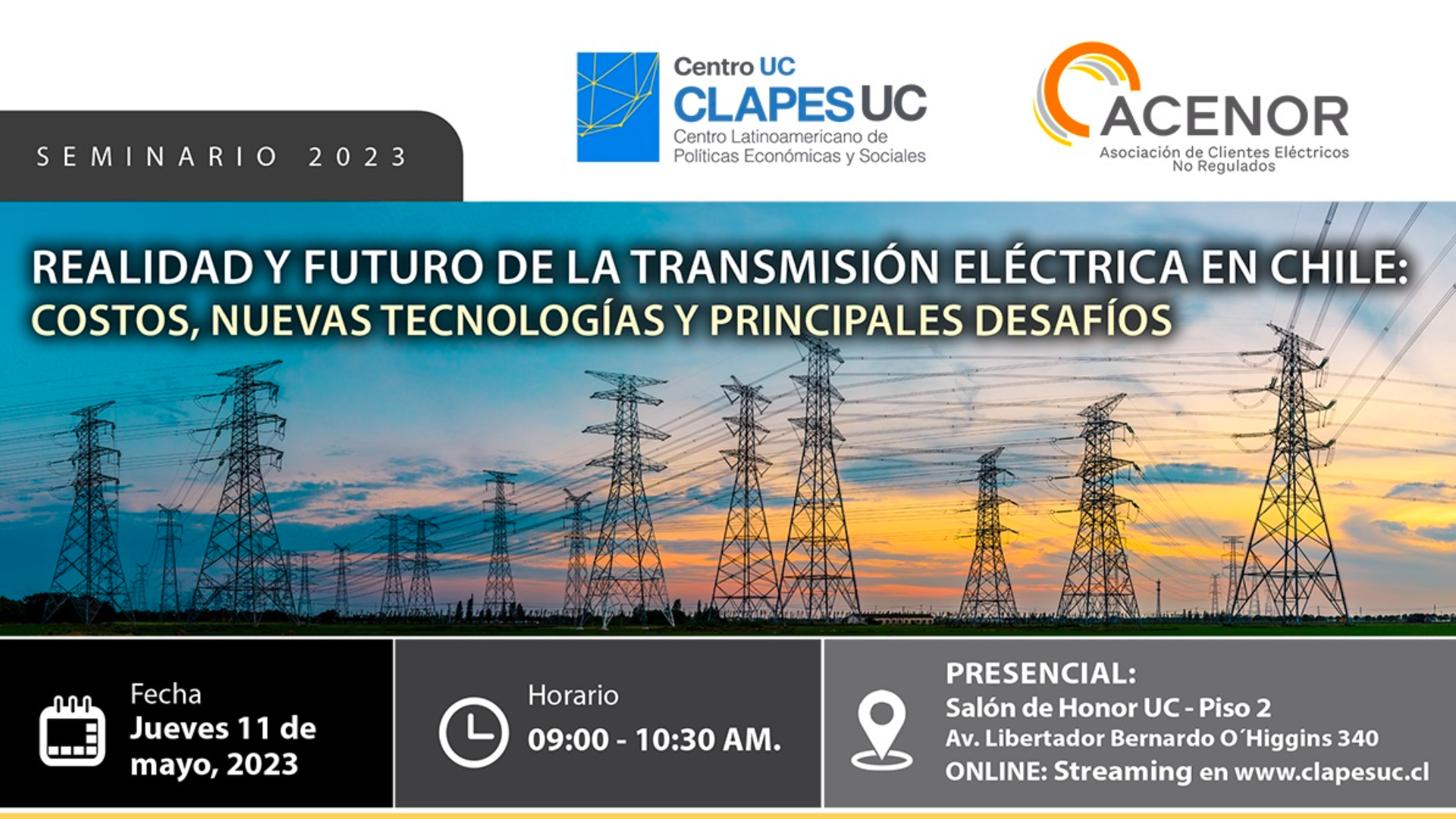 Acenor y Clapes UC realizan seminario sobre la realidad y futuro de la transmisión en Chile