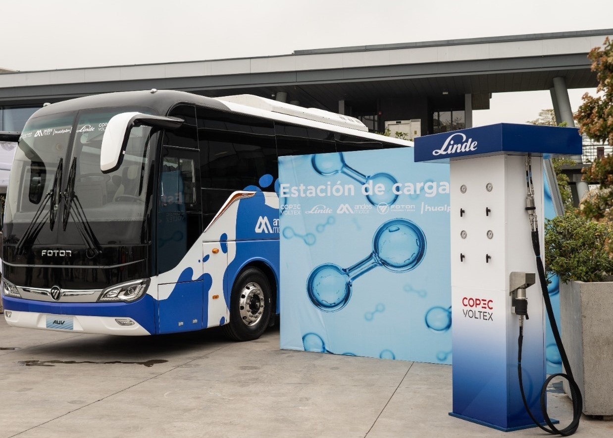 Copec y Linde desarrollan hidrolinera para el primer bus de hidrógeno en Chile